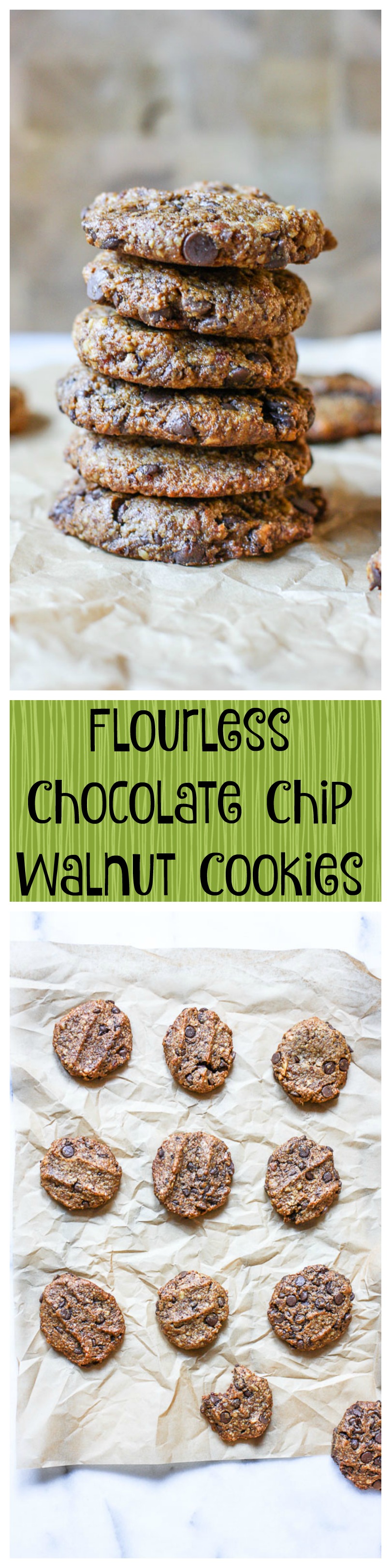 flourless chocolate chip walnut cookies