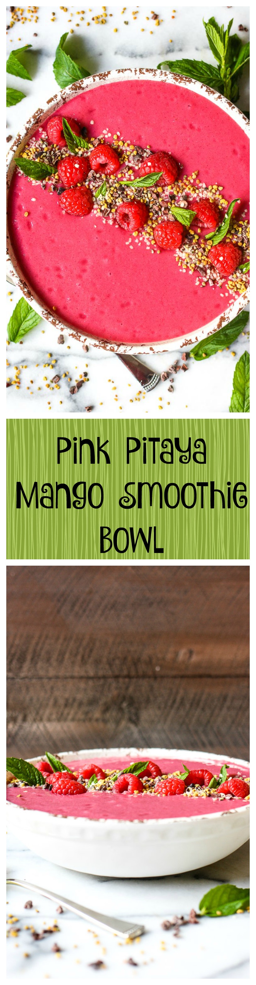 pink pitaya mango smoothie bowl