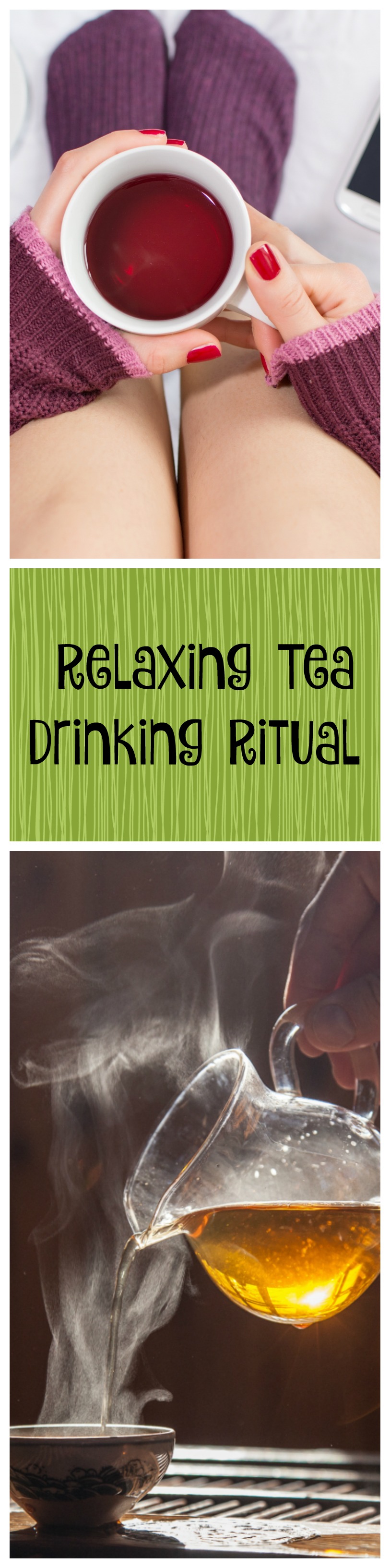 relaxing tea drinking ritual