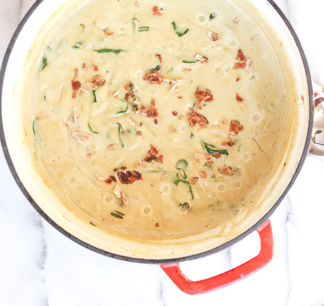 dairy free creamy sausage and greens soup