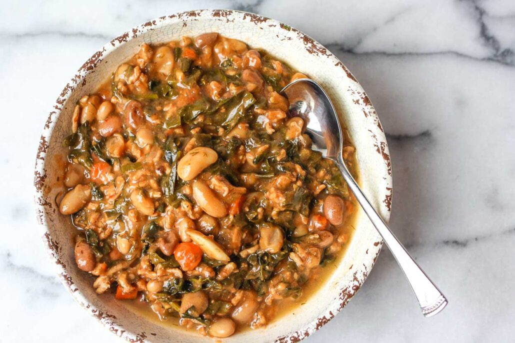 Herby Turkey Greens And Beans Soup