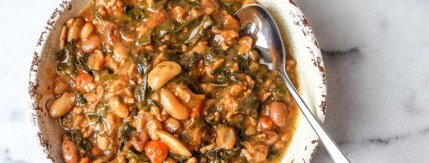 Herby Turkey Greens And Beans Soup